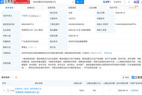 芯?？萍汲闪⑿鹿荆季秩斯ぶ悄芘c集成電路芯片業(yè)務(wù)